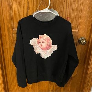 Black cotton sweatshirt. Really soft